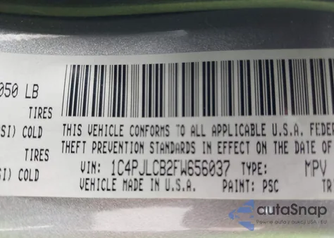 2015 Jeep Cherokee Latitude z USA, uszkodzony, nr VIN 1C4PJLCB2FW656037